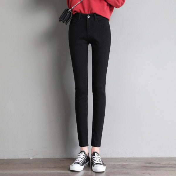 Skinny Jeans for Woman high waist full Length skinny pencil black blue Denim Pants - KME means the very best