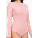 Load image into Gallery viewer, Sleek Sophistication: Ribbed Long Sleeve Mock Neck Bodysuit by Capella - KME means the very best

