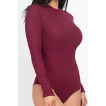 Load image into Gallery viewer, Sleek Sophistication: Ribbed Long Sleeve Mock Neck Bodysuit by Capella - KME means the very best
