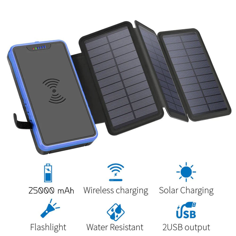 Solar Power Mobile Phone Charger 25000 mAh Solar Power Bank - KME means the very best