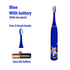 Sonic Children Electric Toothbrush Colorful Cartoon With Replacement Heads Ultrasonic Rechargeable Soft Bristles Cleaning Brush - KME means the very best