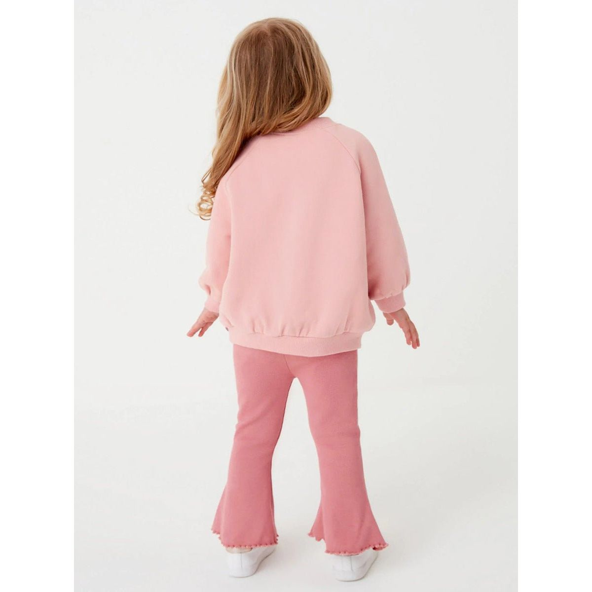 Spring Baby Kids Girls Letters Embroidery Long Sleeves Pullover and Solid Flared Pants Set | KME - Quality Children's Apparel - KME means the very best
