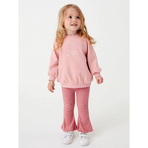 Spring Baby Kids Girls Letters Embroidery Long Sleeves Pullover and Solid Flared Pants Set | KME - Quality Children's Apparel - KME means the very best