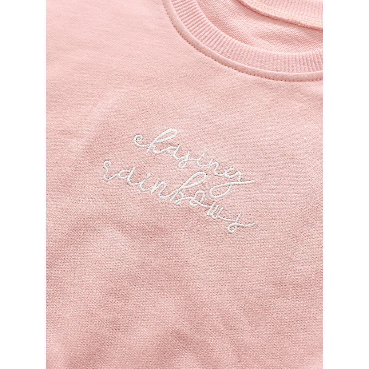 Spring Baby Kids Girls Letters Embroidery Long Sleeves Pullover and Solid Flared Pants Set | KME - Quality Children's Apparel - KME means the very best