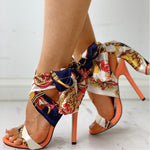 Load image into Gallery viewer, Stiletto High Heels with Bow Large Size Mini Monogram - KME means the very best
