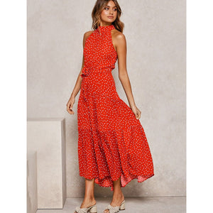 Summer Dress Polka Dots Sexy Halter Strapless Sundress For Women - KME means the very best