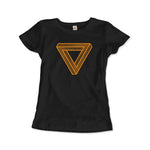 Load image into Gallery viewer, The Penrose Triangle From A Journey Through Time - DARK T-Shirt - KME means the very best
