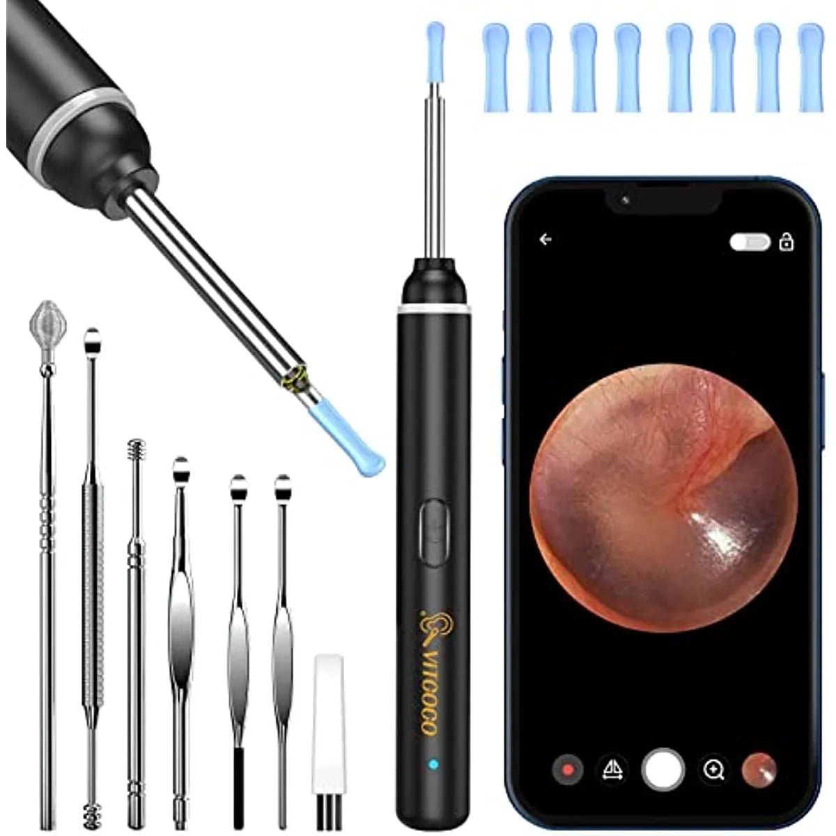 The Very Best Ear Wax Removal Tool - 1920P HD with LED Lights for iPhone, iPad, Android | Precision Ear Care - KME means the very best