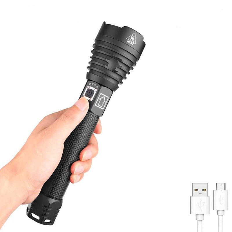 TITANFIRE-T20 Super Bright XHP90/XHP70 LED Flashlight High Lumens Zoomable Rechargeable Power Display Powerful Torch 26650 Handheld Light - KME means the very best