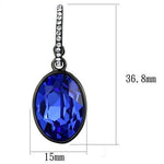 Load image into Gallery viewer, TK2538 - IP Black(Ion Plating) Stainless Steel Earrings with Top Grade Crystal in Sapphire - KME means the very best
