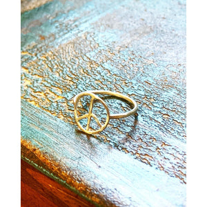 Tranquility Emblem: Handcrafted Peace Sign Ring for Timeless Serenity - KME means the very best