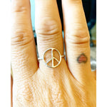 Load image into Gallery viewer, Tranquility Emblem: Handcrafted Peace Sign Ring for Timeless Serenity - KME means the very best
