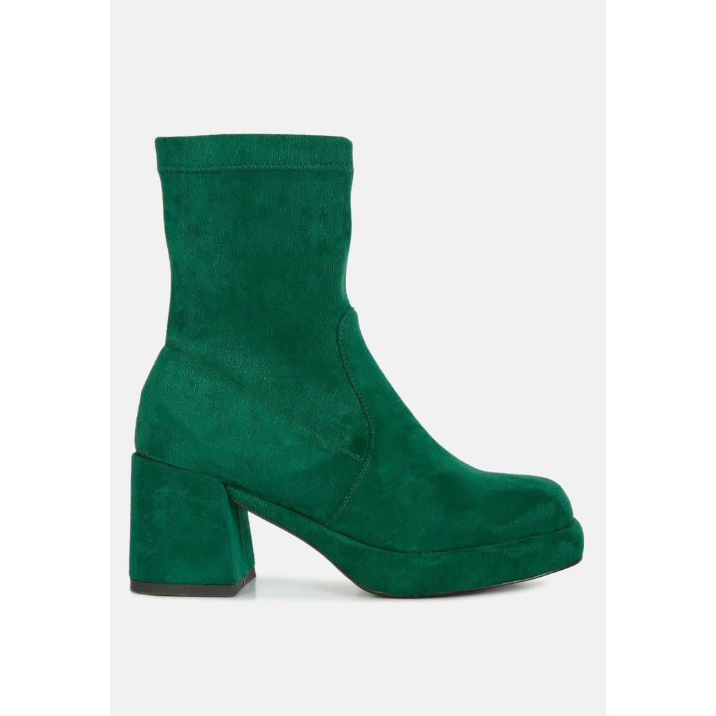 Two-Cubes Suede Platform Ankle Boots - KME means the very best