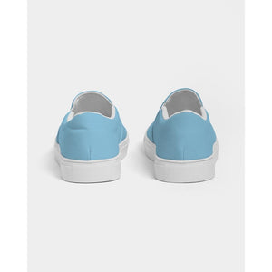 Uniquely You Womens Sneakers - Light Blue Low Top Slip-On Canvas Shoes - KME means the very best