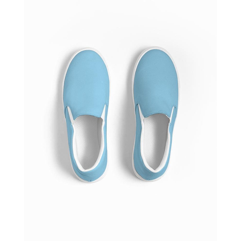 Uniquely You Womens Sneakers - Light Blue Low Top Slip-On Canvas Shoes - KME means the very best