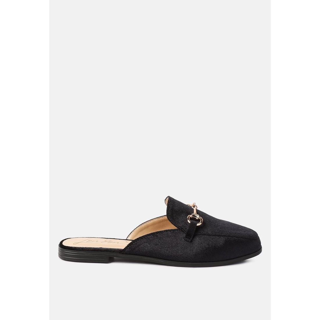 Velvet Buckled Flat Mules Slippers For Women - KME means the very best