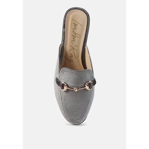 Velvet Buckled Flat Mules Slippers For Women - KME means the very best