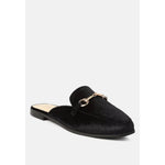 Load image into Gallery viewer, Velvet Buckled Flat Mules Slippers For Women - KME means the very best
