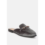 Load image into Gallery viewer, Velvet Buckled Flat Mules Slippers For Women - KME means the very best
