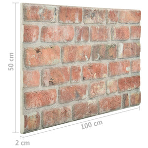 vidaXL 3D Wall Panels with Red Brick Design 11 pcs EPS - KME means the very best