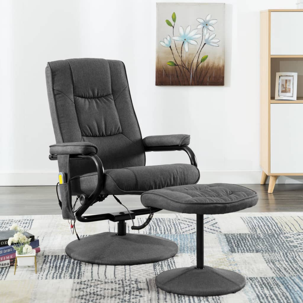 vidaXL Massage Chair Accent Massage Recliner Armchair with Footrest Fabric - KME means the very best