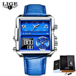 Load image into Gallery viewer, Watch Men Luxury Rectangle Quartz Military Watches Waterproof Luminous Leather Men&#39;s Wristwatch - KME means the very best
