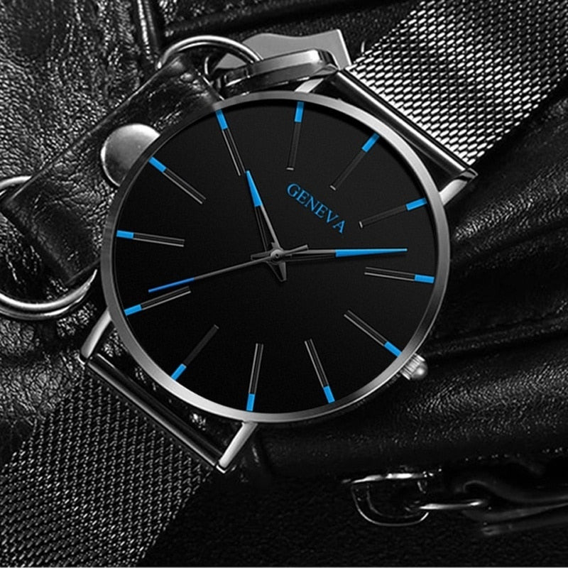 Watch Men Minimalist Ultra Thin Men's Business Stainless Steel Mesh Belt Quartz Watch Relogio Masculino - KME means the very best