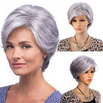 Load image into Gallery viewer, Wig Grey Hair for Women Short Hair Wig with Bang Straight Style - KME means the very best
