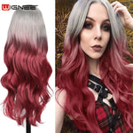 Load image into Gallery viewer, WIGNEE - Pink Wig Hair Synthetic Long Wavy Heat Resistant Wigs For Women Daily/Party Natural Black to Brown/Purple/Ash Blonde Wig - KME means the very best
