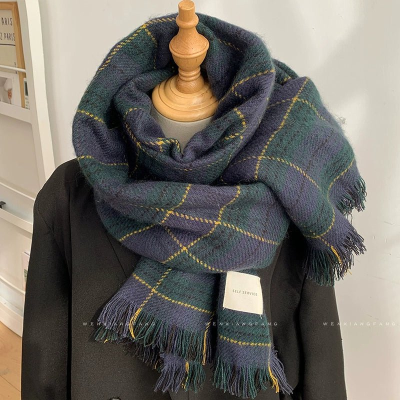 Winter Elegance: Korean Style Thickened Women's Scarf for Fashionable Warmth - Versatile and Luxurious Cold-Weather Accessory zl19326 - KME means the very best