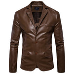 Load image into Gallery viewer, Winter Men&#39;s Leather Jackets - England Style Vegan Leather Blazers for a Warm and Stylish Season - KME means the very best
