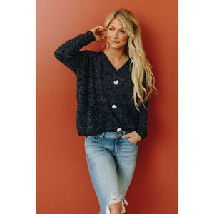 Women's Not Your Grandpa's Button Up Sweater - Black | Pink | Gray - KME means the very best