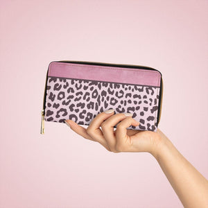 Womens Wallet, Zip Purse, Pink Leopard - KME means the very best
