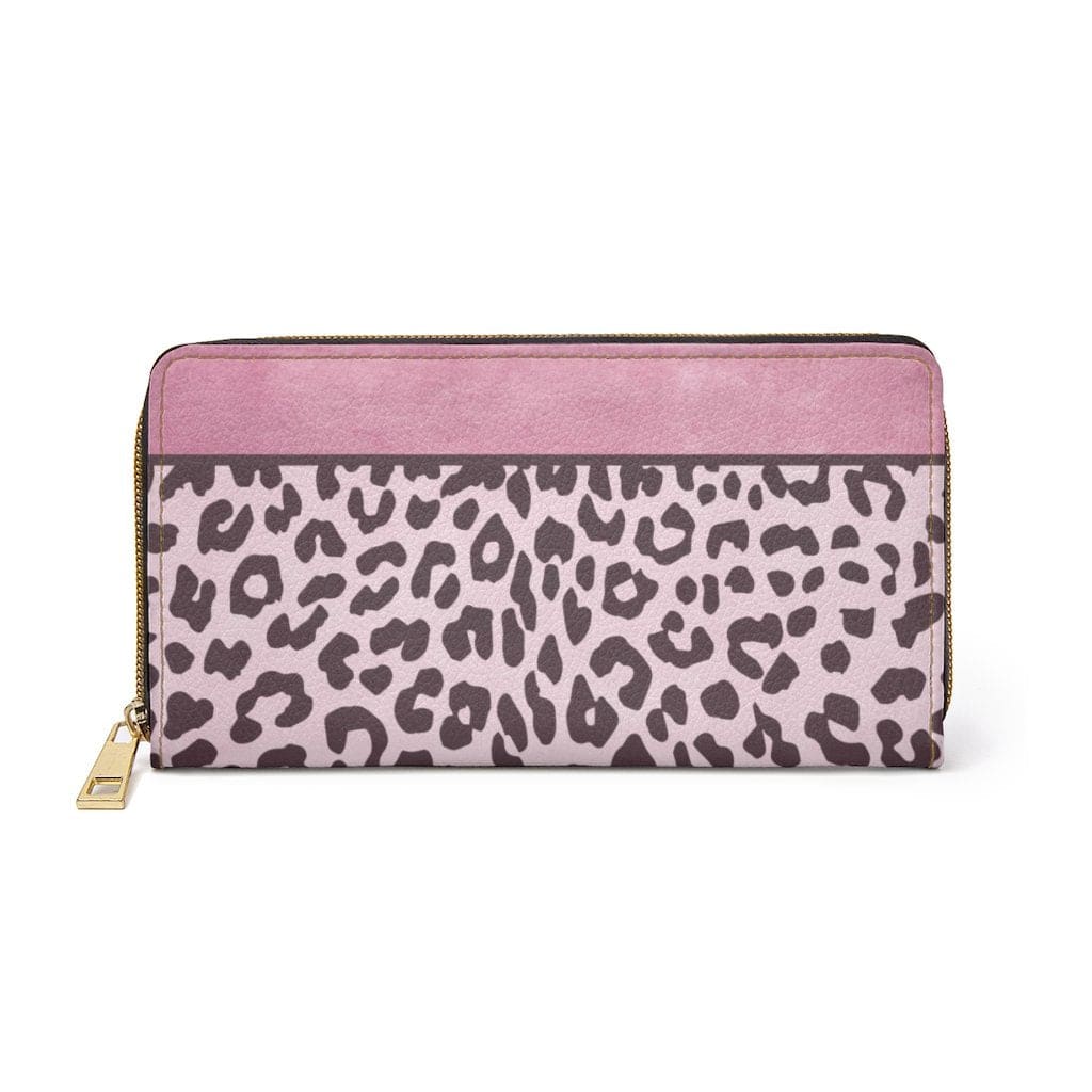Womens Wallet, Zip Purse, Pink Leopard - KME means the very best