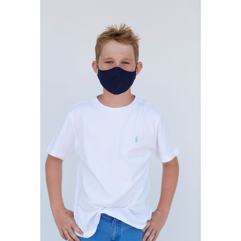 Youth Solid Dark Navy Face Mask - KME means the very best