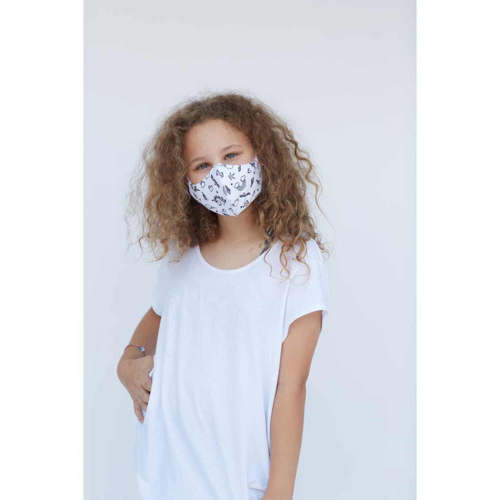 Youth White Unicorn Face Mask - KME means the very best